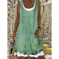thumbnail image 3 of IROINNID Sleeveless Round Neckline Dress For Women Casual Fake Two Lay Dress Prints Knee-Length Sundress, 3 of 7