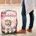 thumbnail image 4 of Hello Valentine’s Day Havanese Flower Crown Romantic Pink Floral Travel Luggage Cover Havanese Dog Lover Gifts Idea Suitcase Dust Protective Decor - 00031, 4 of 5