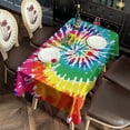 thumbnail image 2 of Colorful Tie Dye Pattern Rectangle Tablecloth 60"x102",Waterproof Polyester Rectangle Table Cloth, Wipeable Spillproof Polyester Tablecloth for Dining, Camping, Indoor and Outdoor, 2 of 6