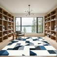 thumbnail image 2 of ODIKA 8'x10' Machine Washable Non-Slip Area Rug, Geometric Navy Blue High Traffic Rug with Pad, Blue, 1058241, 2 of 8
