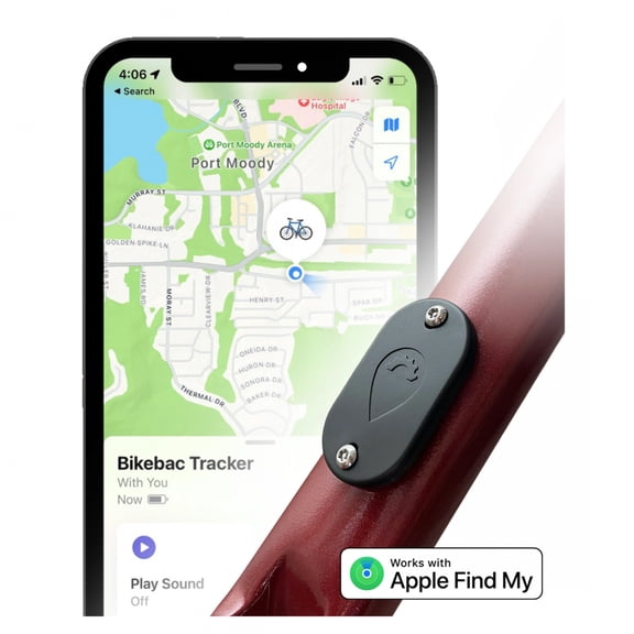BikeBac Bike Tracker, iOS Black, Each