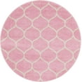 thumbnail image 3 of Unique Loom Trellis Frieze Collection Area Rug - Rounded (5' 1" Round Light Pink/Ivory), 3 of 7