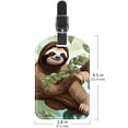 thumbnail image 6 of Square 2Pack PU Leather Sloth Cruise Luggage Tag with Privacy Cover and Name ID Tag for Travel Handbags Backpacks Luggage Tags, 6 of 6