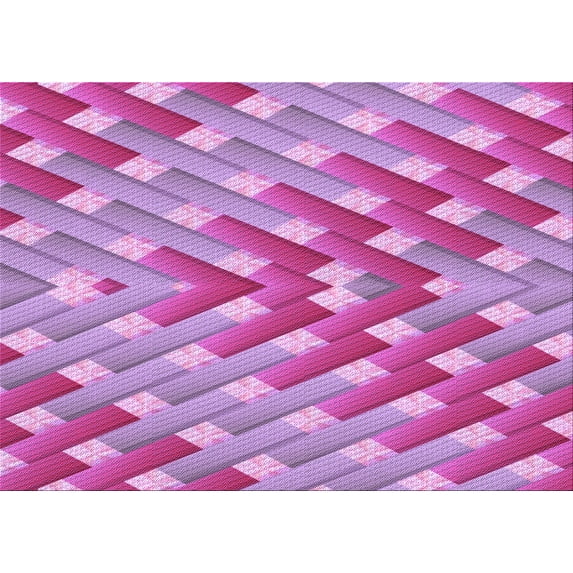 Ahgly Company Machine Washable Indoor Rectangle Transitional Violet Purple Area Rugs, 5' x 8'