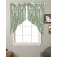 thumbnail image 2 of Sage Green Botanical Swag Valances for Windows, Farmhouse Country Leaves Plant Rod Pocket Sheer Valances for Small Windows, Swag Toppers Light Filtering for Kitchen Living Room 2 Panels 36''x36'', 2 of 6