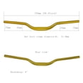 thumbnail image 2 of UPANBIKE Mountain Bike Handlebar MTB Bicycle Bar Aluminum Alloy φ31.8mm, 28.3inch (720mm)Long, 50mm Riser, Gold, 2 of 6