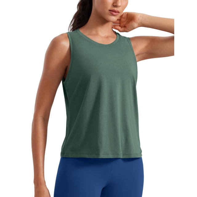 Musculosa CRZ YOGA de Algodón Pima Verde Grafito Talle S