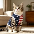 thumbnail image 5 of Half-and-Half Pet Tank Top with American Flag Design Breathable Mesh Sleeveless Shirt Red White Blue Stars and Stripes Pet Clothinfg for Small Medium Dogs and Cats 4th of July Summer and Daily Wear, 5 of 5