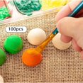 thumbnail image 4 of 100x de Madera Semiredondas, Bolas de Madera Natural Divididas, de Bolas Artesanales, Pequeñas Bolas de Madera de 1 Pulgada para perfecl Cuentas de bolas partidas, 4 of 8