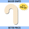 thumbnail image 2 of Bigger Better | Unfinished Wood Candy Cane Silhouette |  DIY Craft Cutout 18" / 1/2", 2 of 3