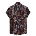 thumbnail image 3 of wendunide mens shirts Vintage Printed Shirt Men's Shirt Short Sleeve Shirt Casual Shirt Printed Shirt Plaid Printed Shirt Shirt For Man Mens Dress Shirts Brown M, 3 of 4
