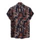 thumbnail image 2 of Camisas Para Hombre Manga Corta Hombres Vintage Top Shirt Manga corta Botón suelto Camisas a rayas Casual Pocket Blusa Top Daily Top (Brown, S), 2 of 3