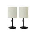 thumbnail image 4 of Monarch Specialties Lighting, Set Of 2, 17"h, Table Lamp, Usb Port Included, Black Metal, Beige Shade, Contemporary, 4 of 6