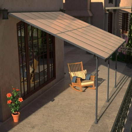 Aoodor 13' x 10' Wall Mount Gazebo, Polycarbonate Roof with UV Protection