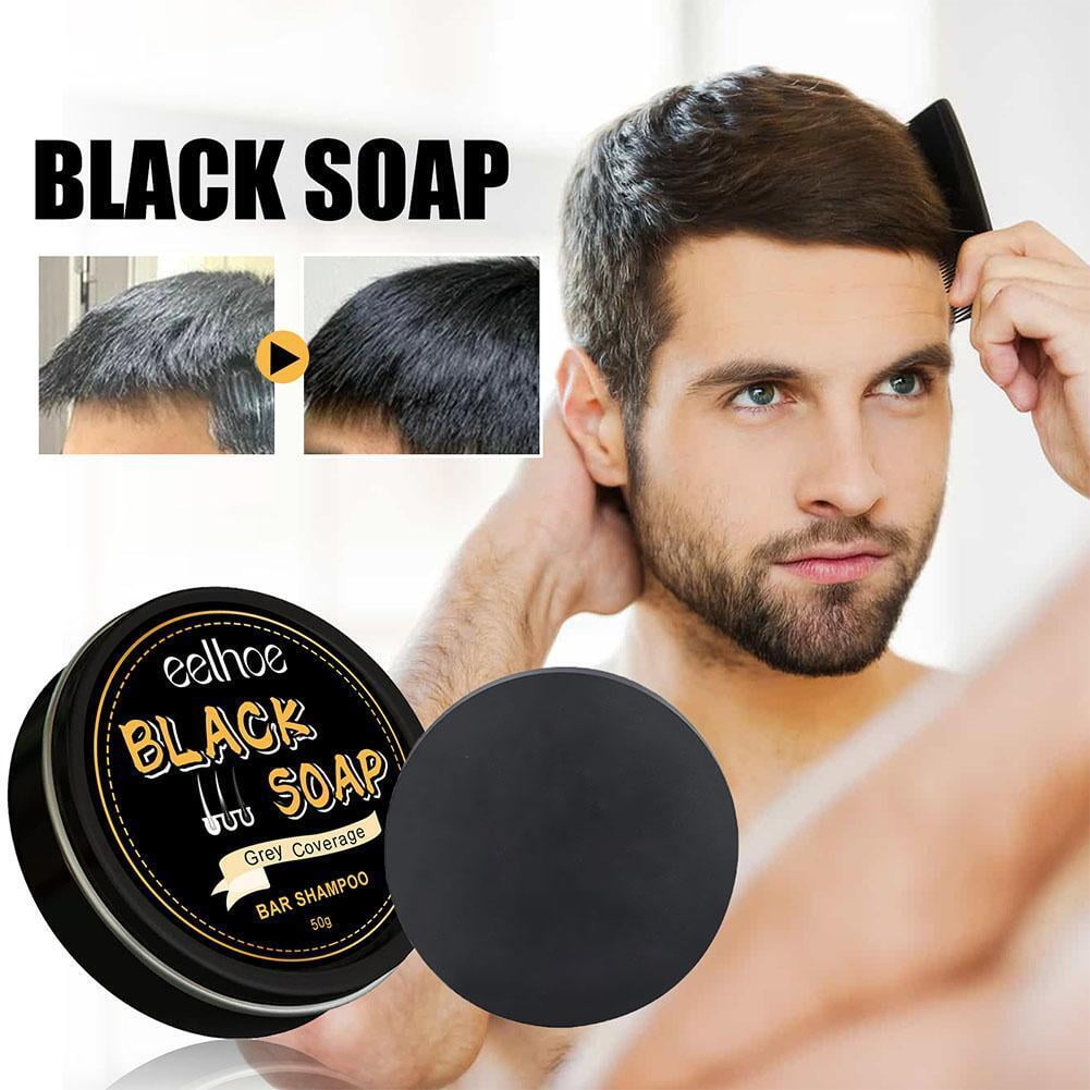 Natural Grey Hair Removal Soap, 50g Men's Grey Coverage Bar Shampoo