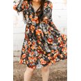thumbnail image 1 of ABPHQTO Vestido de mujer de manga larga fruncido con estampado floral, 1 of 5