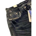 thumbnail image 5 of Grace in LA Women's Embroidered Border Flap Distressed Pocket Bootcut Stretch Jeans (26), 5 of 7