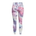 thumbnail image 6 of Renewold Tie-dye Pink Violet Pocket Yoga Pants for Women Ladies Active Yoga Pants Butt Lifting Elastic Essential Leggings Comfy Sportswear Running Tights Ankle Leggings, M, 6 of 8