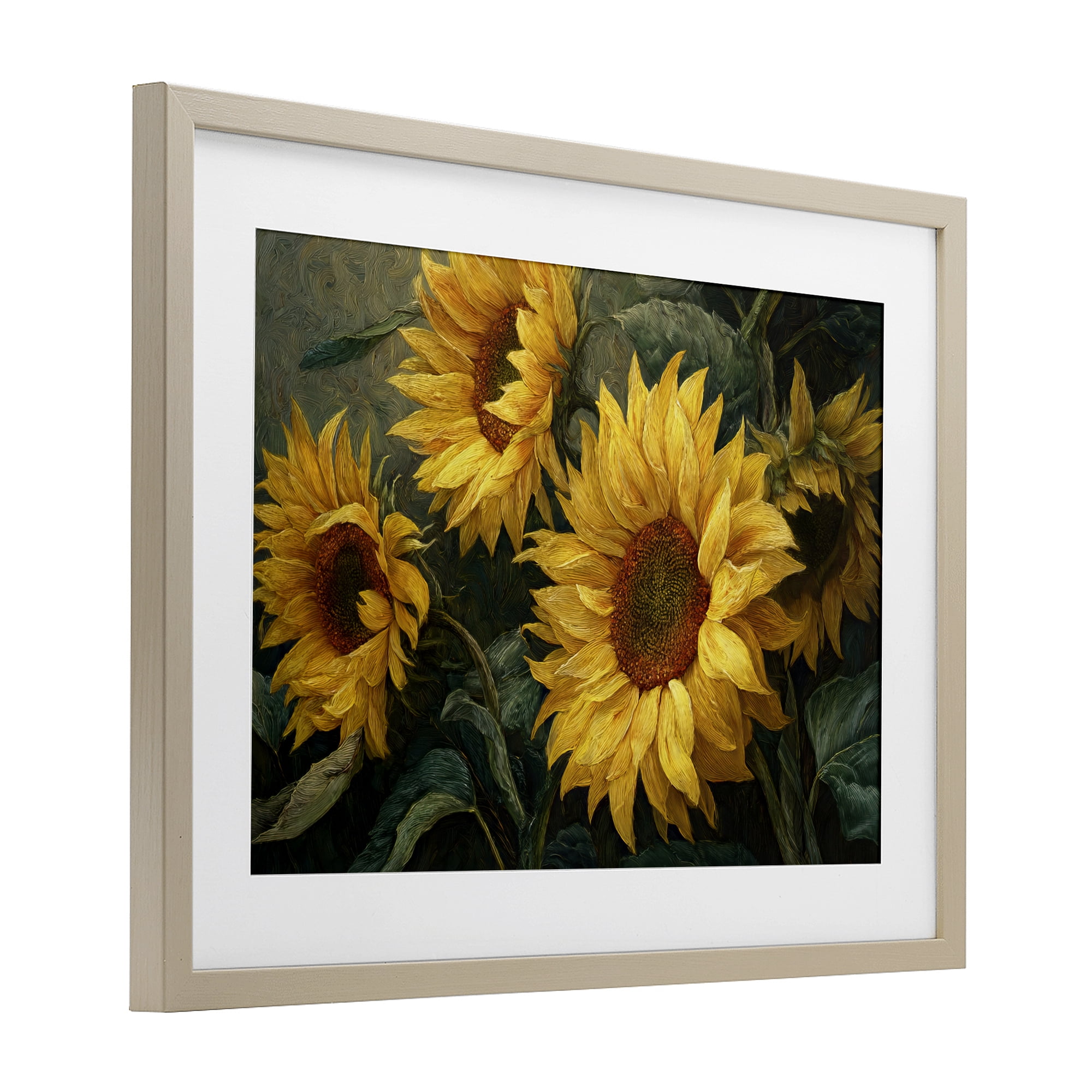 Stupell Industries Sunflowers For The Soul Birch Framed Print Under Glass, design by Tina LeCour