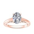 thumbnail image 1 of 1.00 T.C.W Oval Shape Natural Diamond Latest Design Solitaire Wedding Ring for Ladies Solid 14K Rose Gold Size 8, 1 of 1