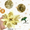 thumbnail image 2 of Dalrosia 12PCS Glitter Christmas Poinsettia Flowers with Clips, 5.7" Poinsettias Artificial Flowers for Christmas Tree Wreaths Garland Decoration, 2 of 4