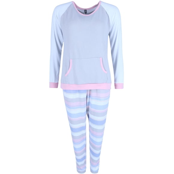 PJ Couture Ensemble de Pyjama Jogger à Rayures Imprimées (Grande Taille pour Femmes)
