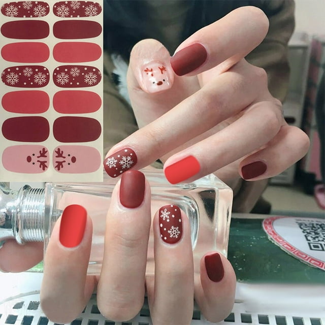 Nail Stickers 2 Product Category Full Sheets Glitter Christmas Design - Manicure Wraps Polish Kit for