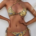 thumbnail image 4 of Bikini de mujer con estampado de rayas pequeñas en la parte delantera, bikini de fiesta en la playa de verano, 4 of 7
