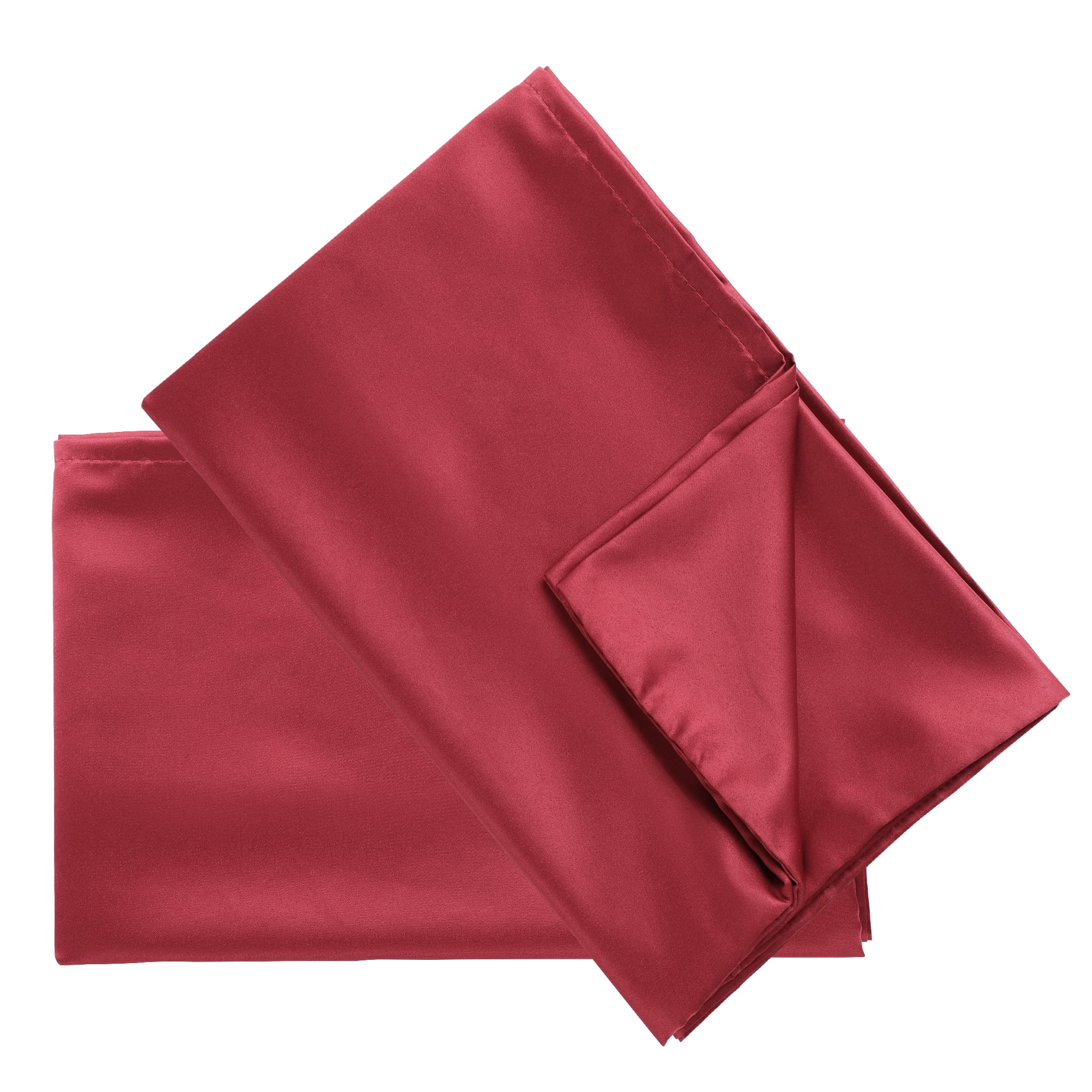 Unique Bargains 4 Pack Satin Pillowcases for Hair and Skin, Burgundy King