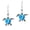 Blue, variant on AERAVIDA Green Malachite Ocean Turtle .925 Sterling Silver Hoop Leverback Dangle Earrings - 19mmx35mm