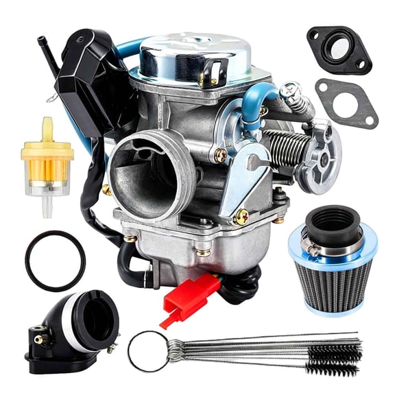 GY6 Carburetor 150cc for 4 Stroke 125cc 152QMJ 157QMJ Engines Electric Choke Motorcycle Scooter 24mm PD24J Carb with Intake Manifold