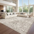 thumbnail image 2 of Roxstand 8x10 Area Rugs for Living Room, Stain Resistant Floral Vintage Washable Rugs, Non-Slip Thin Farmhouse Brown Rugs(8'x10', Brown), 2 of 11