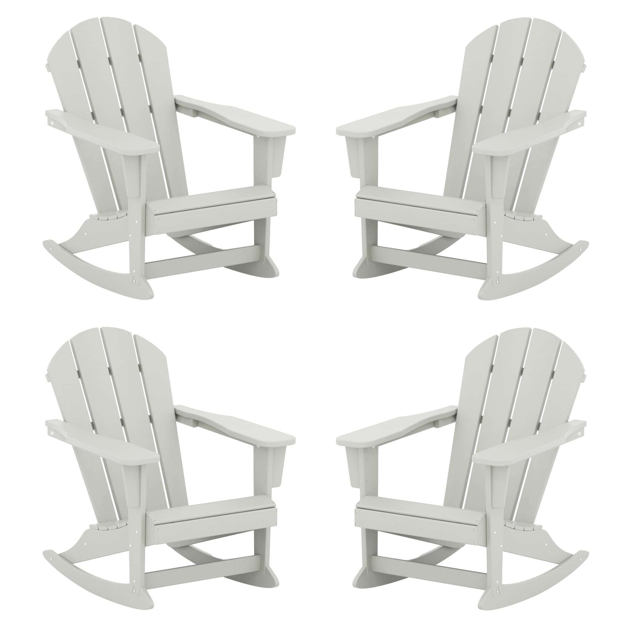 Westintrends Malibu Outdoor Rocking Chair Set of 4, All Weather