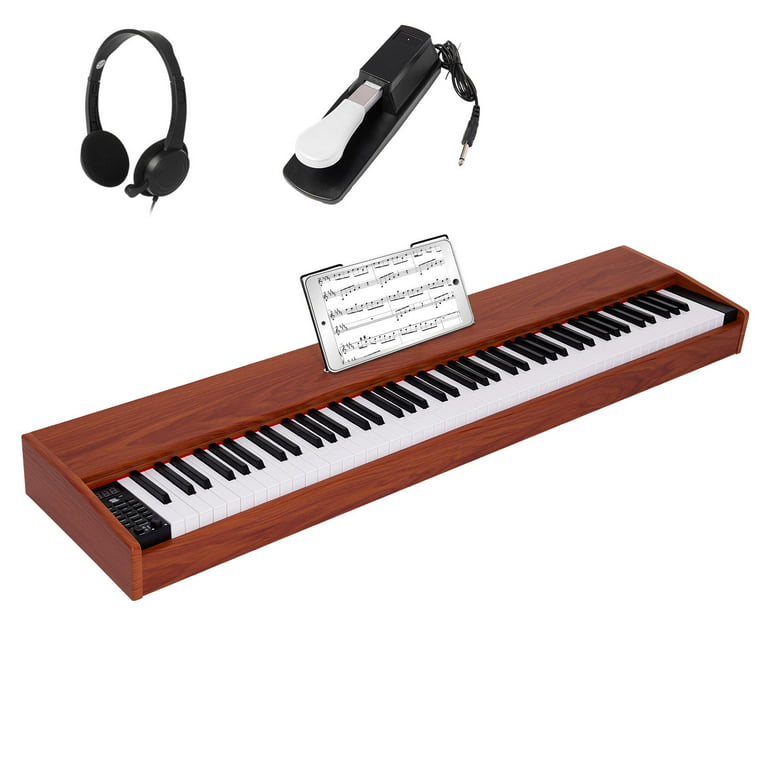 Donner DDP-80 Wooden Style 88 Key Weighted Keyboard Piano, Beginner Digital  Piano Full Size Electric Keyboard with Stand, Power Adapter, Tri