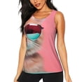 thumbnail image 1 of Balery Cool Cat Pink Sunglasses Camiseta sin mangas estampada ligera para mujer, tops de entrenamiento sin mangas, camisetas de yoga transpirables de secado rápido.-X-Large, 1 of 7