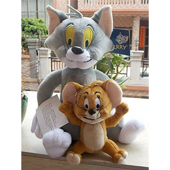 Tom and Jerry Plush Tom 11" & Jerry 5.5" Doll Stuffed Animals Figure Soft Anime Collection Toy