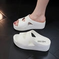 thumbnail image 4 of Lilgiuy Summer Women Thick Bottom Slope Heel Shoes Beach Sandals Roman Casual SlippersWhite4.5 Winter Dresses for 2022, 4 of 5