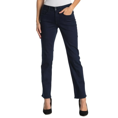 NYDJ Marilyn Petite Straight Leg Jeans with Double Shank Waistband in Rinse