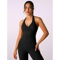 thumbnail image 2 of Women Warp Halter Workout Tank  Sports  Backless Padded Gym Yoga Tank Tops Casual Crop, 2 of 7