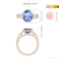 thumbnail image 4 of ANGARA Natural 3.5 ct Tanzanite Engagement Ring with Diamonds in 14K Rose Gold for Women (Size-11x9mm) | December Birthstone, Anniversary, Jewelry Gift for Women | Natural Tanzanite Ring, 4 of 8
