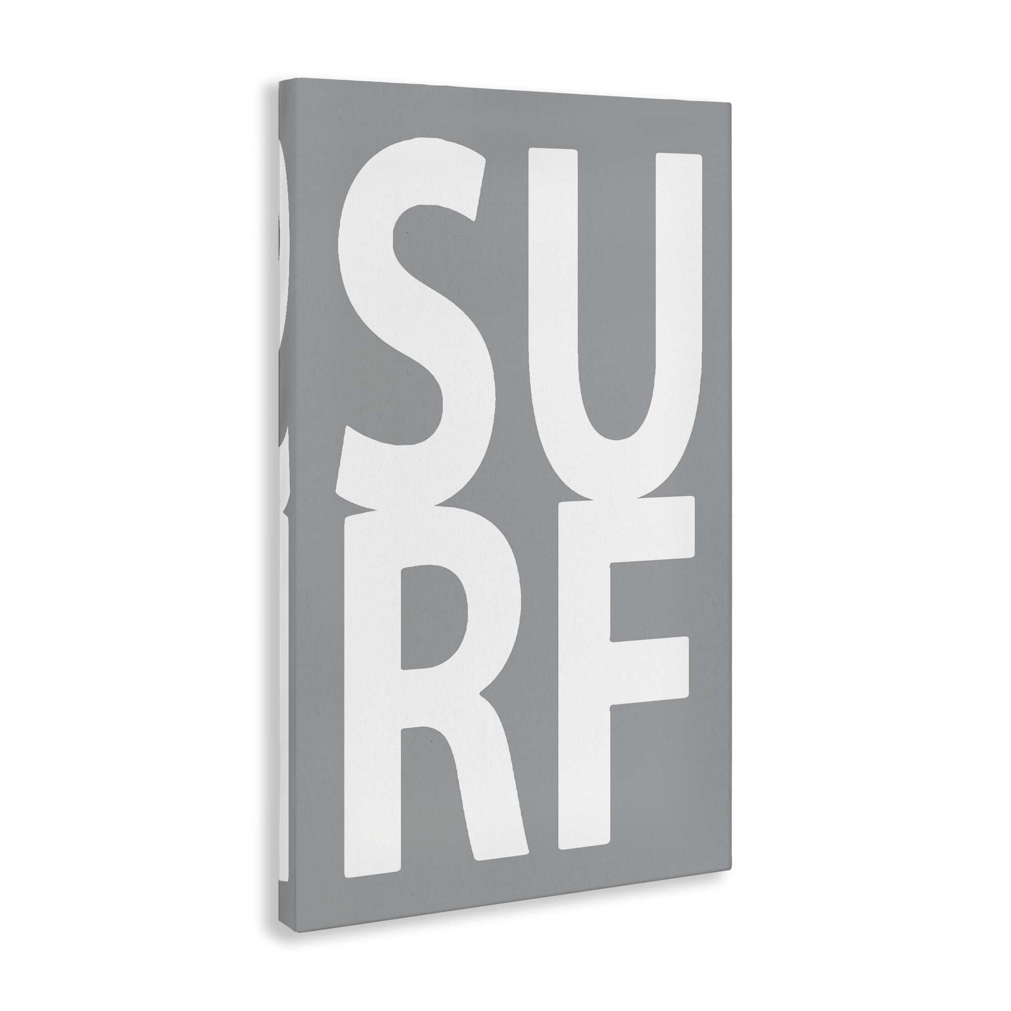 Stupell Industries Surf Word on Grey Typography Painting Gallery Wrapped Canvas Art Print Wall Art, 16 x 24