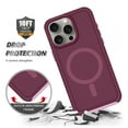 thumbnail image 2 of ELEHOLD Case for iPhone 15 Pro, Shockproof Slim Skin-Friendly Strong Magnetic Matte Case,Winered, 2 of 6
