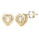 thumbnail image 1 of Aros de corazón, pendientes de botón, hipoalergénico, aros iniciales, joyería regalos para mujeres, adolescentes, niños, 1 of 2