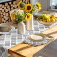 thumbnail image 6 of Round Woven Placemats set of 6, Blue Beige Grey Brown Washable&Heat Resistant Plastic Wipeable Placemats for Round Table Rustic Retro Moroccan Plaid Kitchen Dining Table Decor, 15in,, 6 of 9