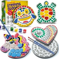 Stepping Stone Painting Kit for Kids - Paint 5 Garden Stones - Arts and Crafts for Boys & Girls Ages 6-12 - Birthday Craft Gift Ideas