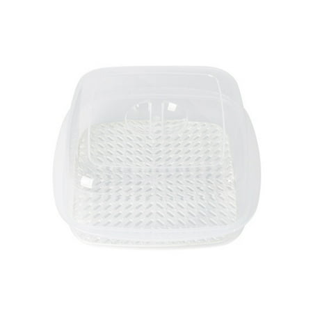 

UDIYO Steaming Dish Non-stick PP Buns Steamer with Lid Hexagon Steaming Hole Microwave Steamer Kitchen Tool