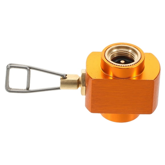 MOVTOTOP Copper and Aluminum Alloy Gas valve Adapter for Camping Stoves with Golden Finish Compact and Portable for Isobutane Canisters