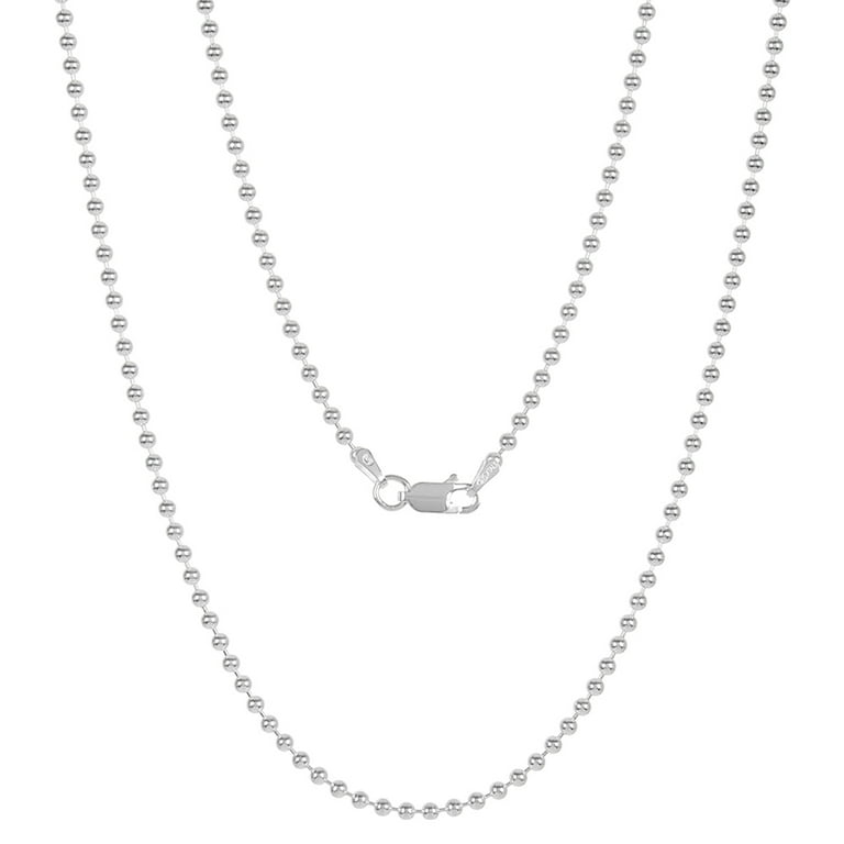 2 mm Thick Ball Bead Chain Necklace