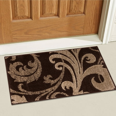 Bathroom Scatter Rugs Doormat Ruby Kitchen Bathroom Soft Durable Accent Rug Small Carpet Scatter Entry Mat Easy to Clean Modern Woven Hearth Mat Brown 1'8