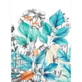 thumbnail image 2 of Idea4wall 3pcs Elegant Botanical Sketch Soft Teal Leaves Wall Murals, Removable Self-Adhesive Stick Wallpaper Large Wall Stickers for Home Decorative, 72"x132", 2 of 5